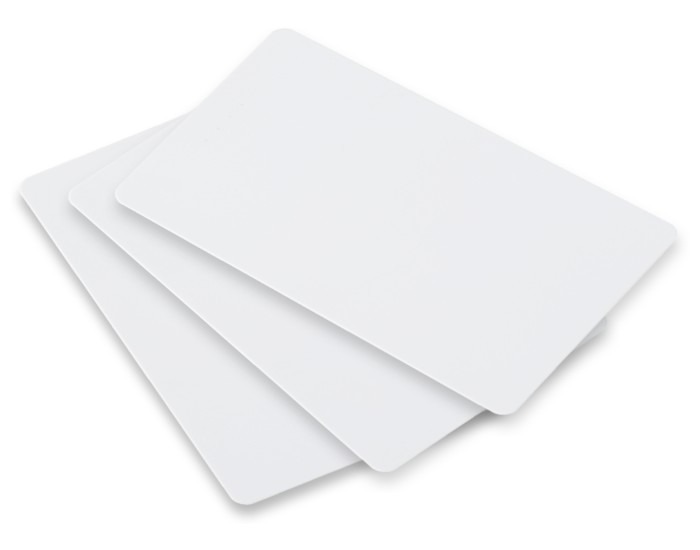 Tarjetas Adhesivas Blancas Zebra de PVC