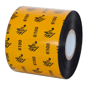 Cinta Zebra de Cera Resina Standard, color negro, 60mm x 450m